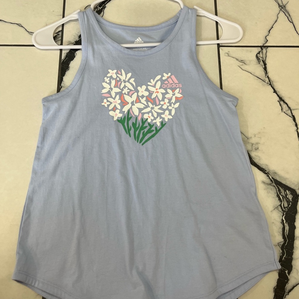 Adidas Sky Blue Regular Fit Tank